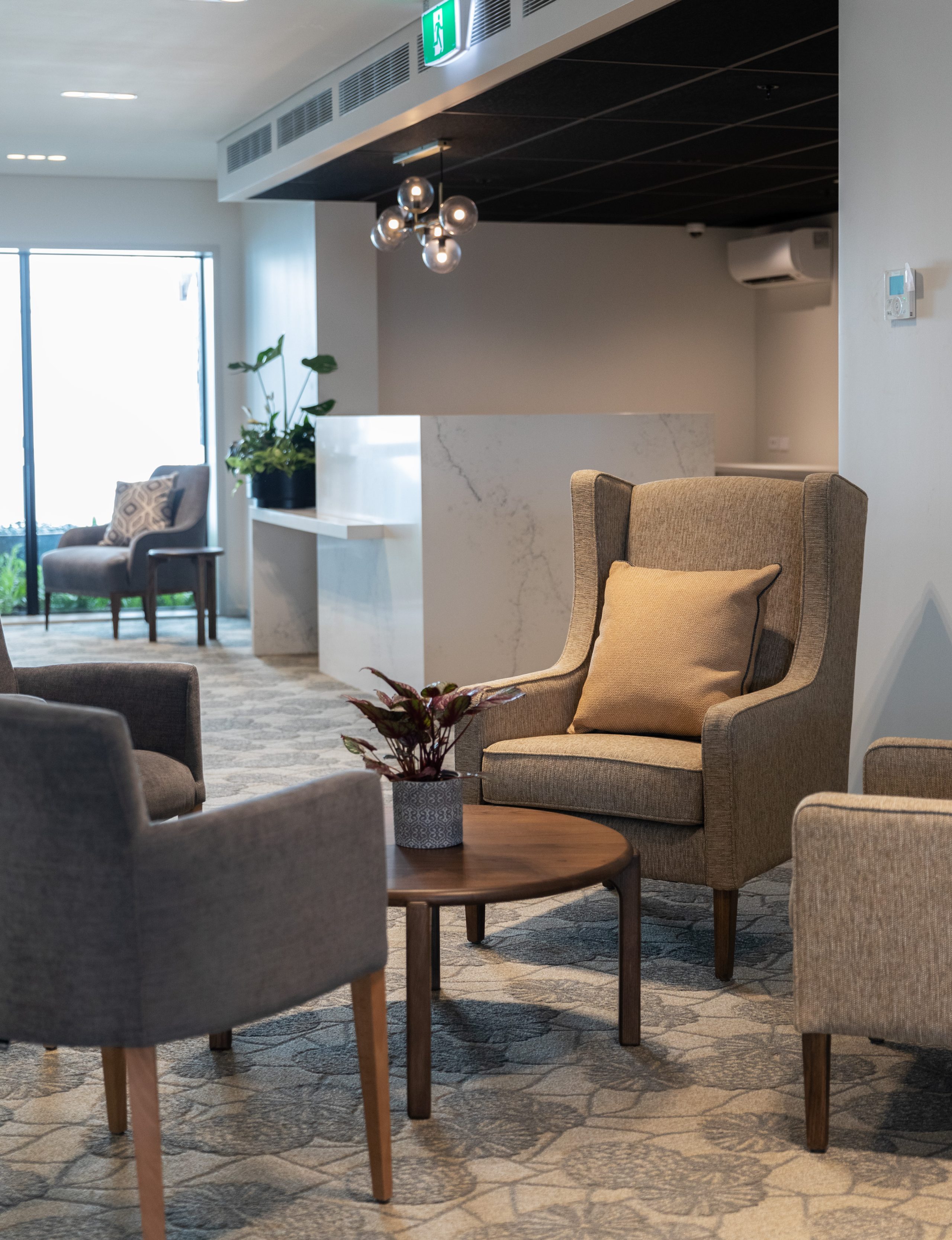 Care Suites reception lobby at St Andrew's Village