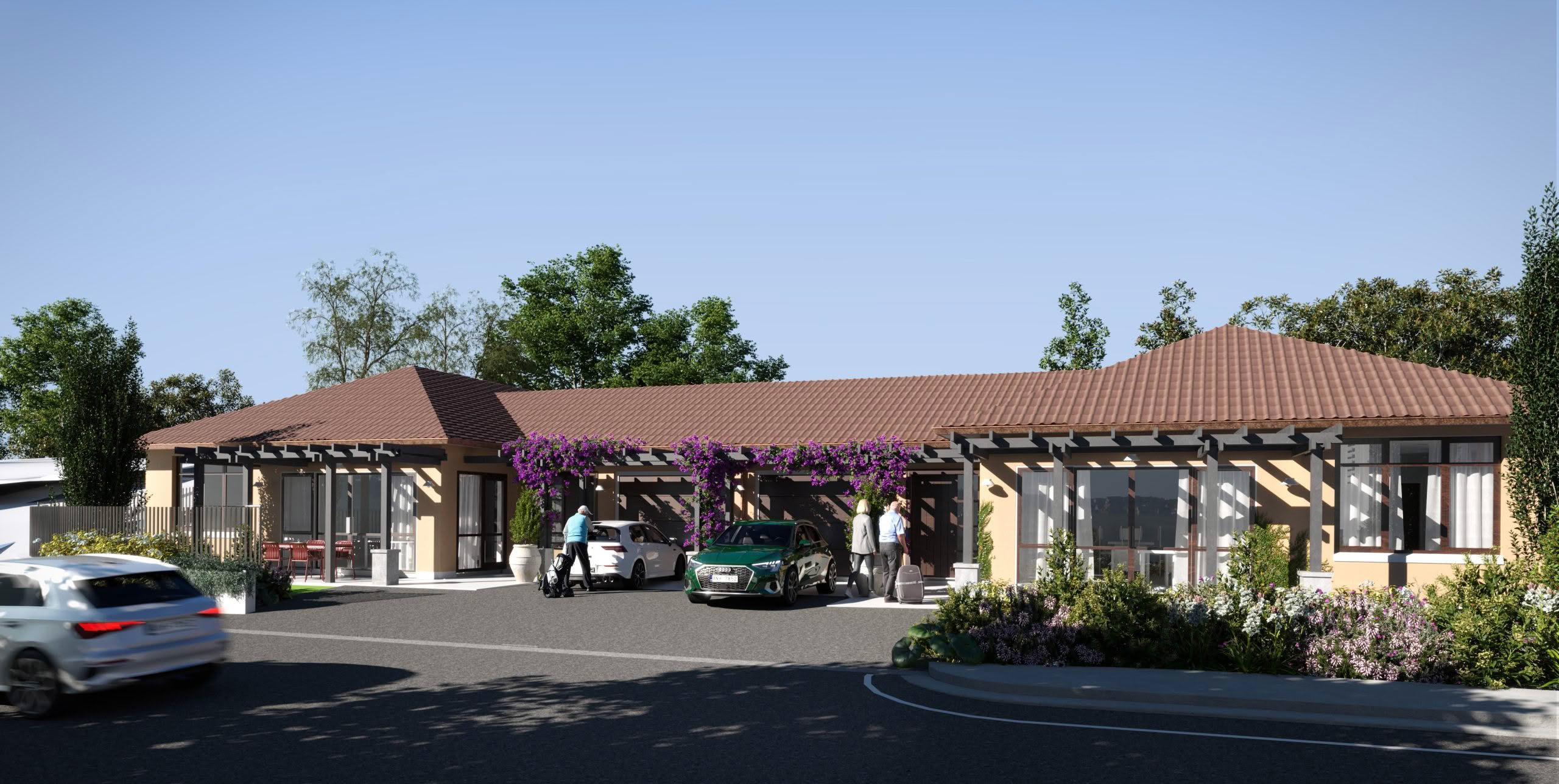 Exterior render of a Glen Firth retirement villa at St Andrew's Village